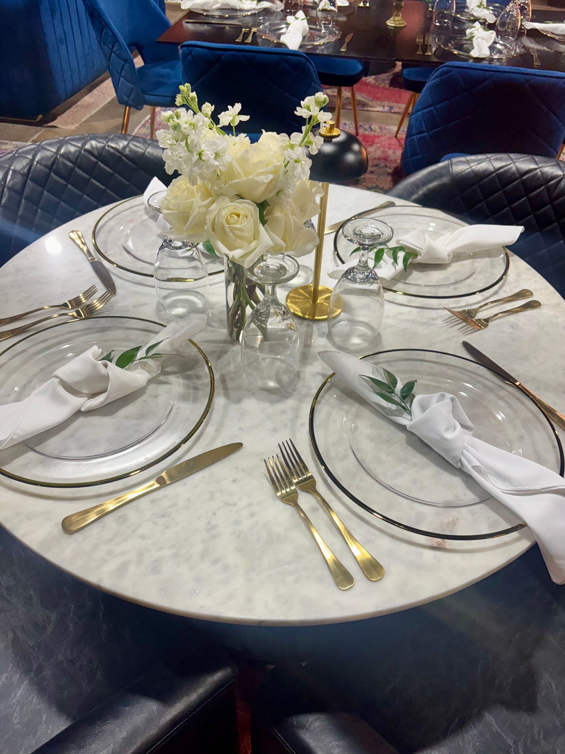 white rose centerpiece