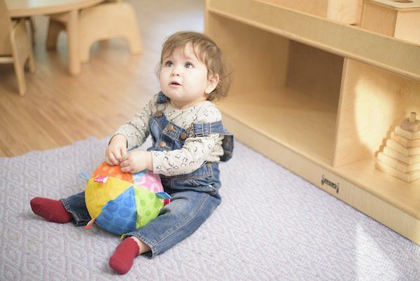 Infant seating on a Montessori classroom floor