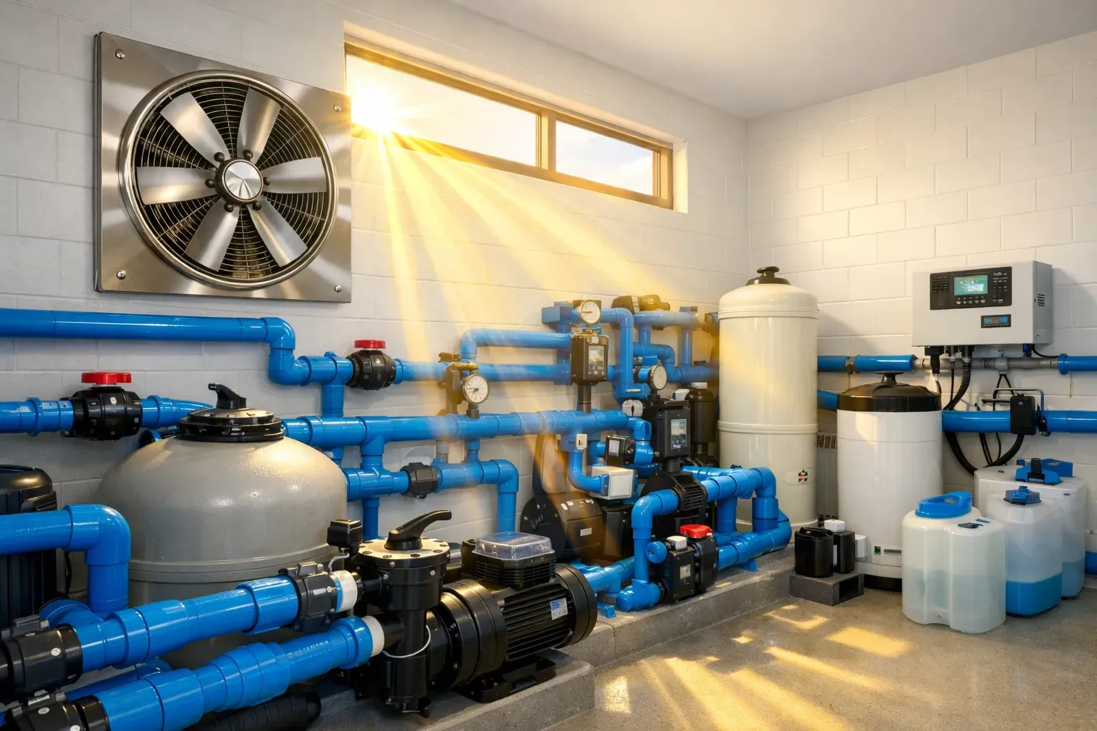 Pool equipment room