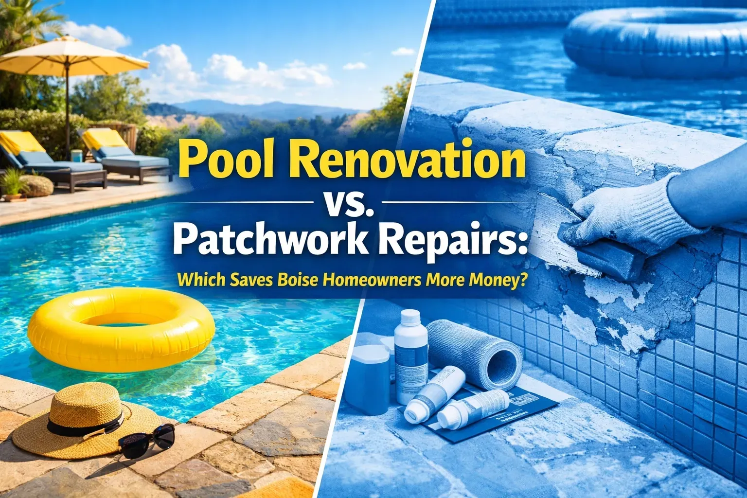 beautiful pool with pool repair shown
