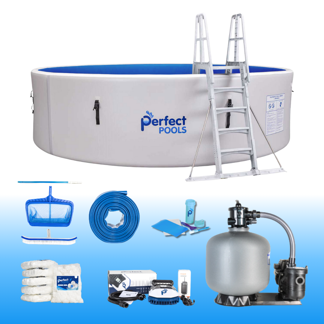 Perfect pool above ground pool.  complete kits and drop stitch construction