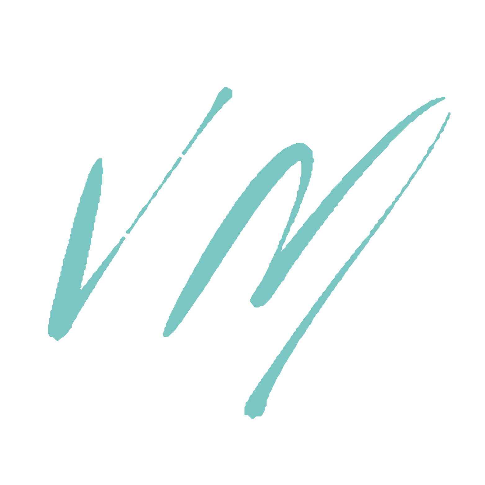 Light blue stylized initials 