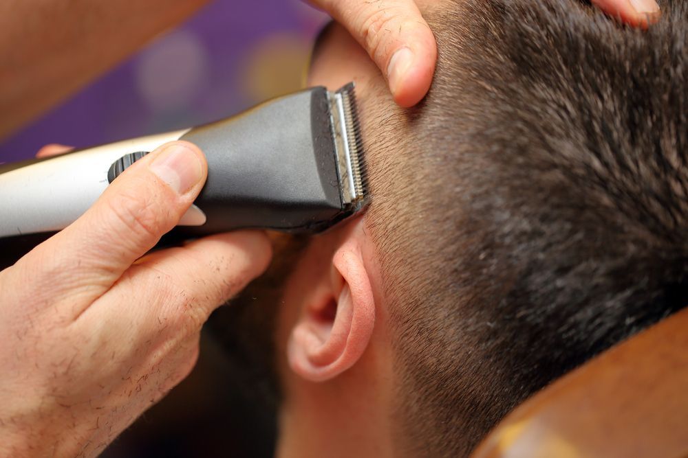 Barber Cutting Men's Hair — Hair Creations in Blackalls Park, NSW