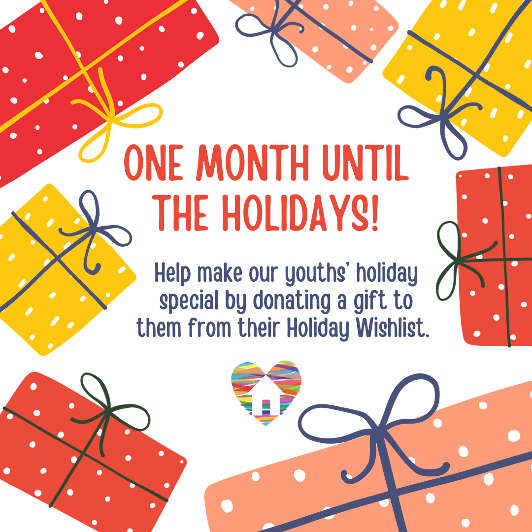 A poster that says one month until the holidays