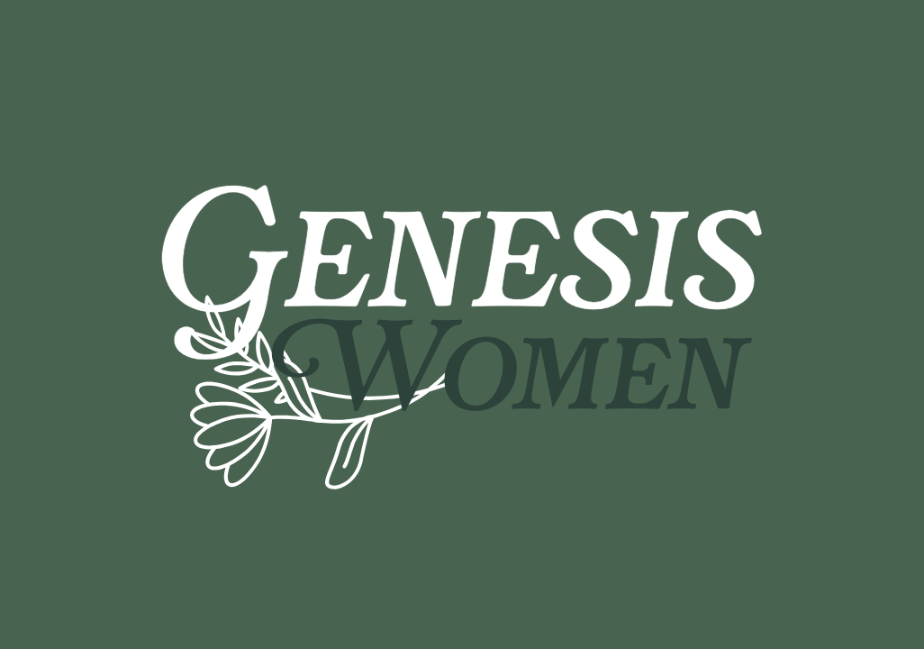 Green background with the Genesis Women logo in white and black text.