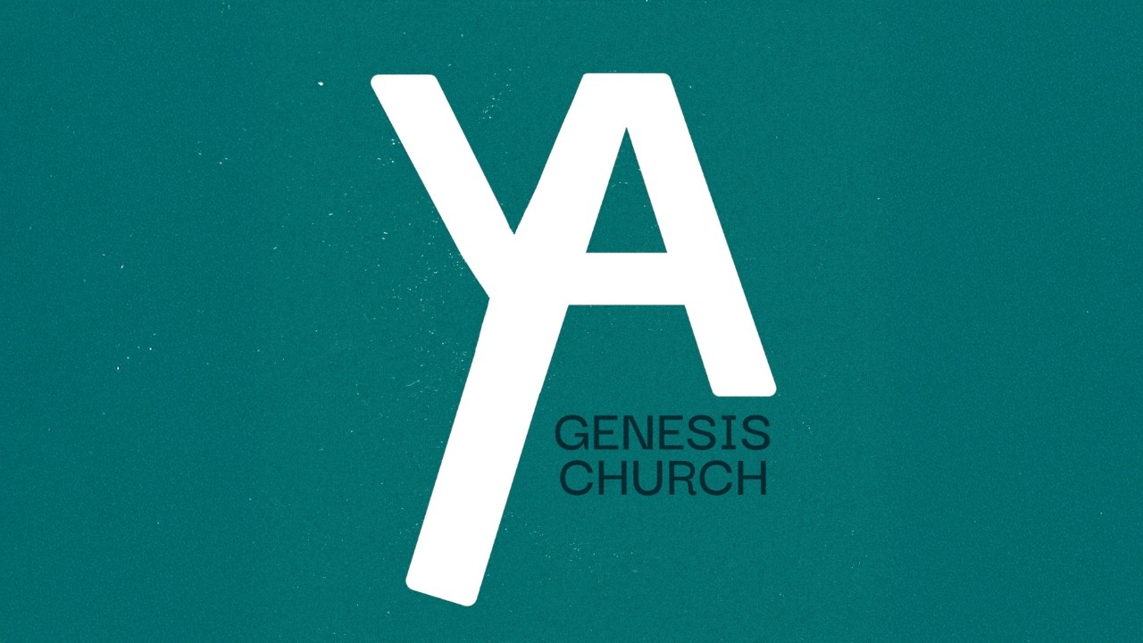 White “YA” logo with “GENESIS CHURCH” text on a teal background