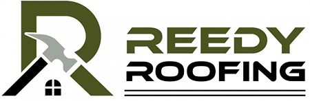 Logo for Reedy Roofing, with a dark green