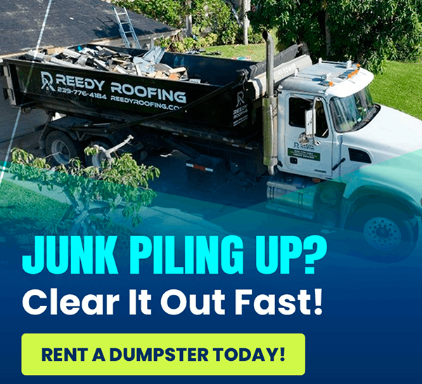 A dumpster truck with the text 