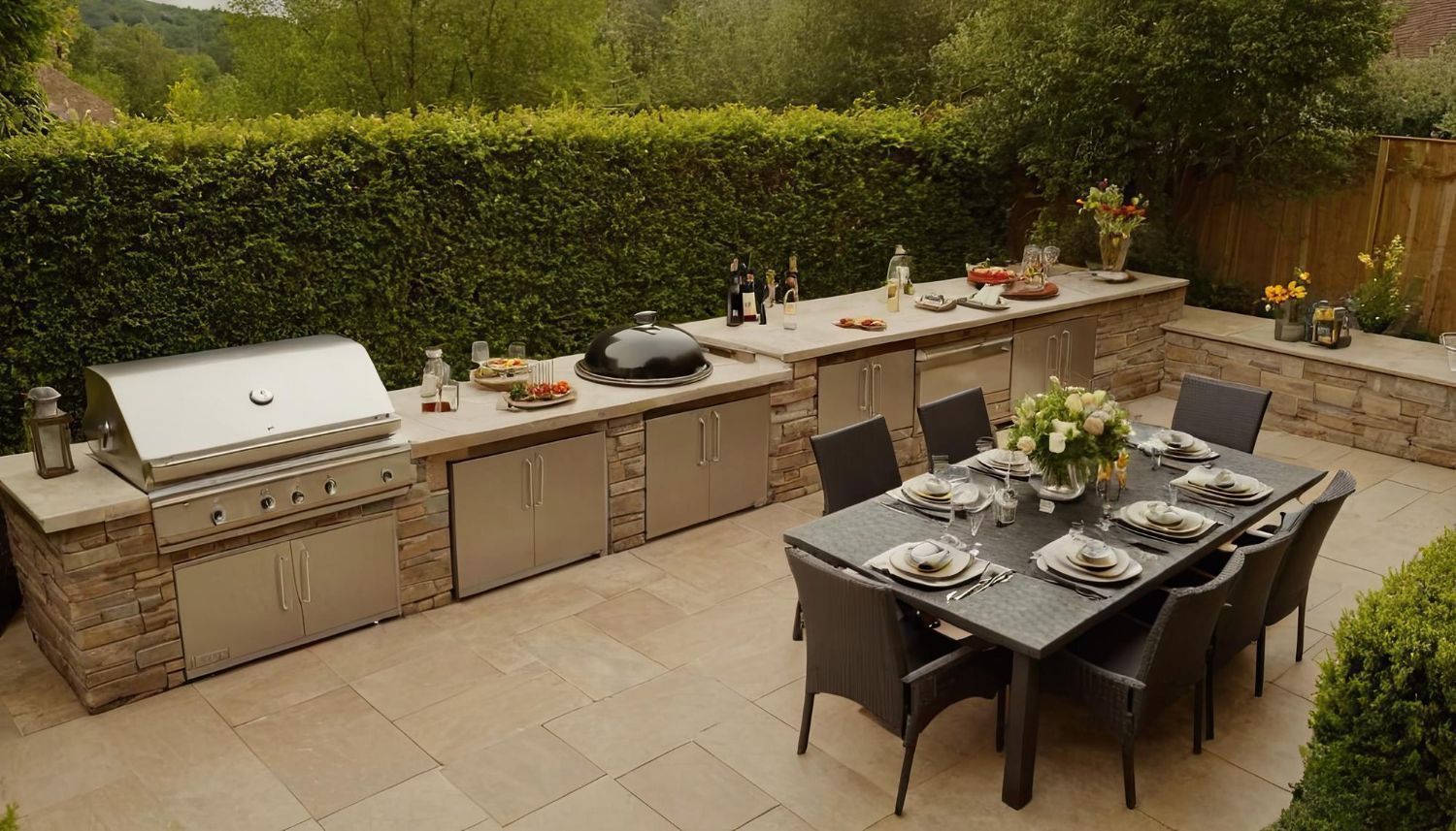 Outdoor kitchen construction