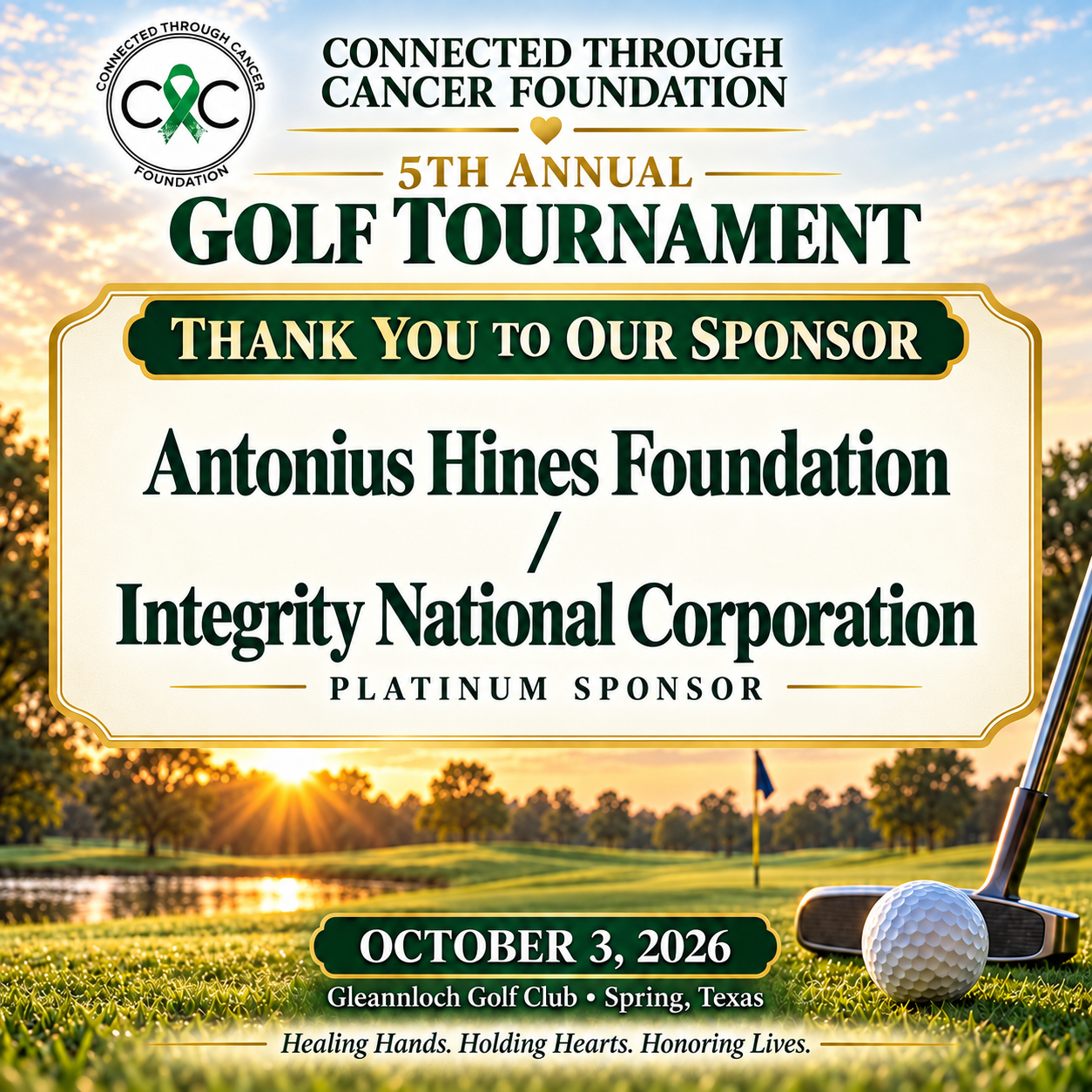Antonius Hines Foundation / Integrity National Corporation - Platinum Sponsor