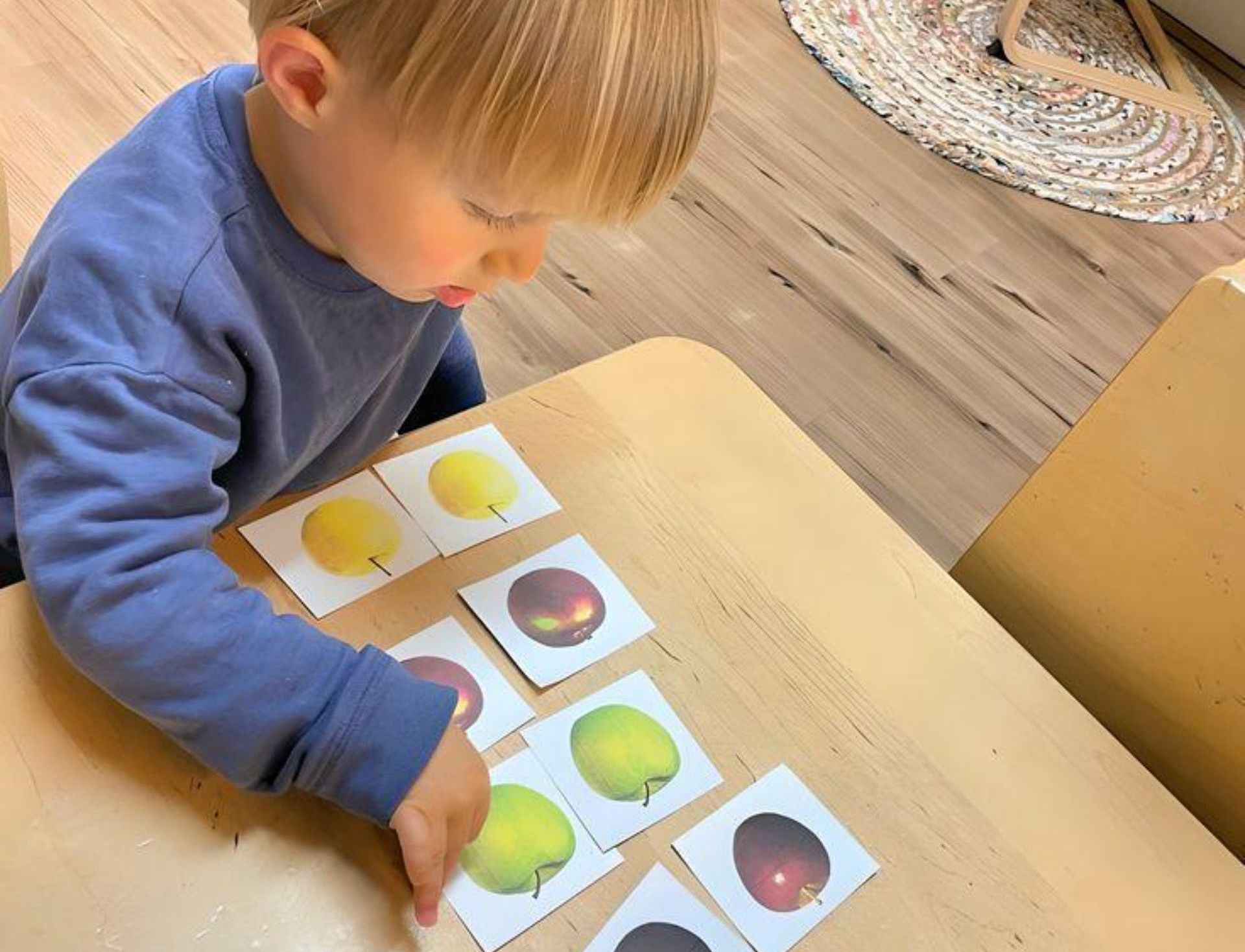 Montessori child working in the classroom