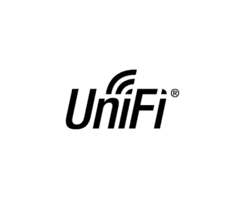UniFi logo in black on a white background