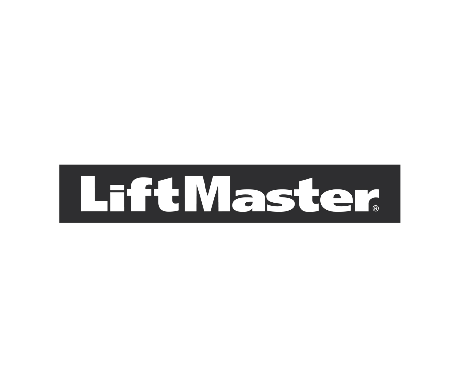 LiftMaster logo in white text on a black rectangle