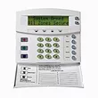 A white security system with a display on it.