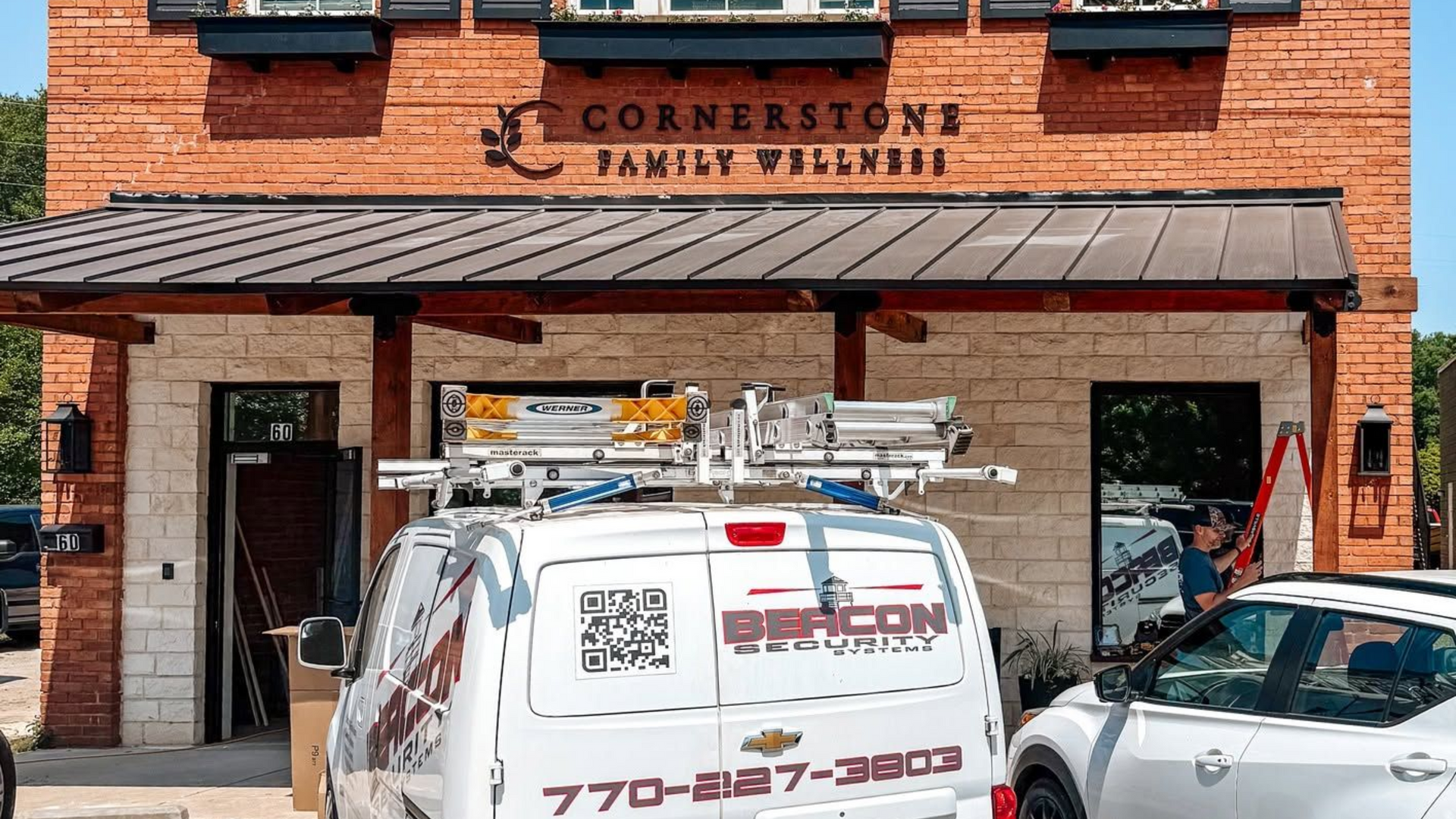 Beacon Security installing a security system at Cornerstone Family Wellness in Concord, Georgia
