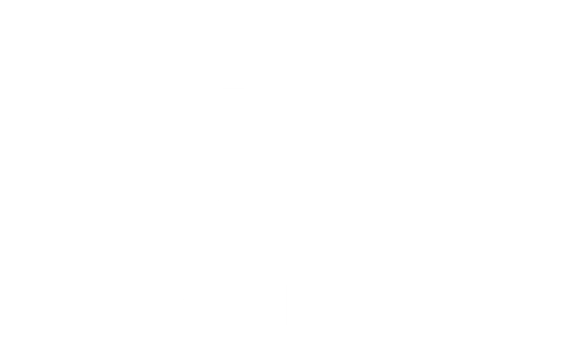 Logotipo de Bazurto All Stars, con texto negro sobre dos megáfonos estilizados con una pancarta debajo.