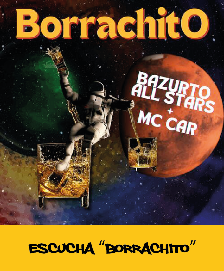 Portada del álbum: astronauta flotando en un cóctel, con el planeta Marte de fondo.