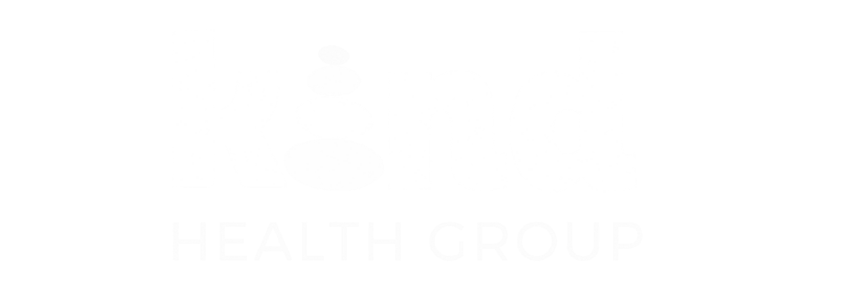 White logo for Kind Health Group featuring a stylized house icon above the company name.