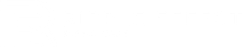 A white, stylized logo featuring the word