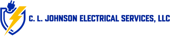 C. L. Johnson Electrical Services, LLC logo with blue and yellow lightning bolt and plug icon