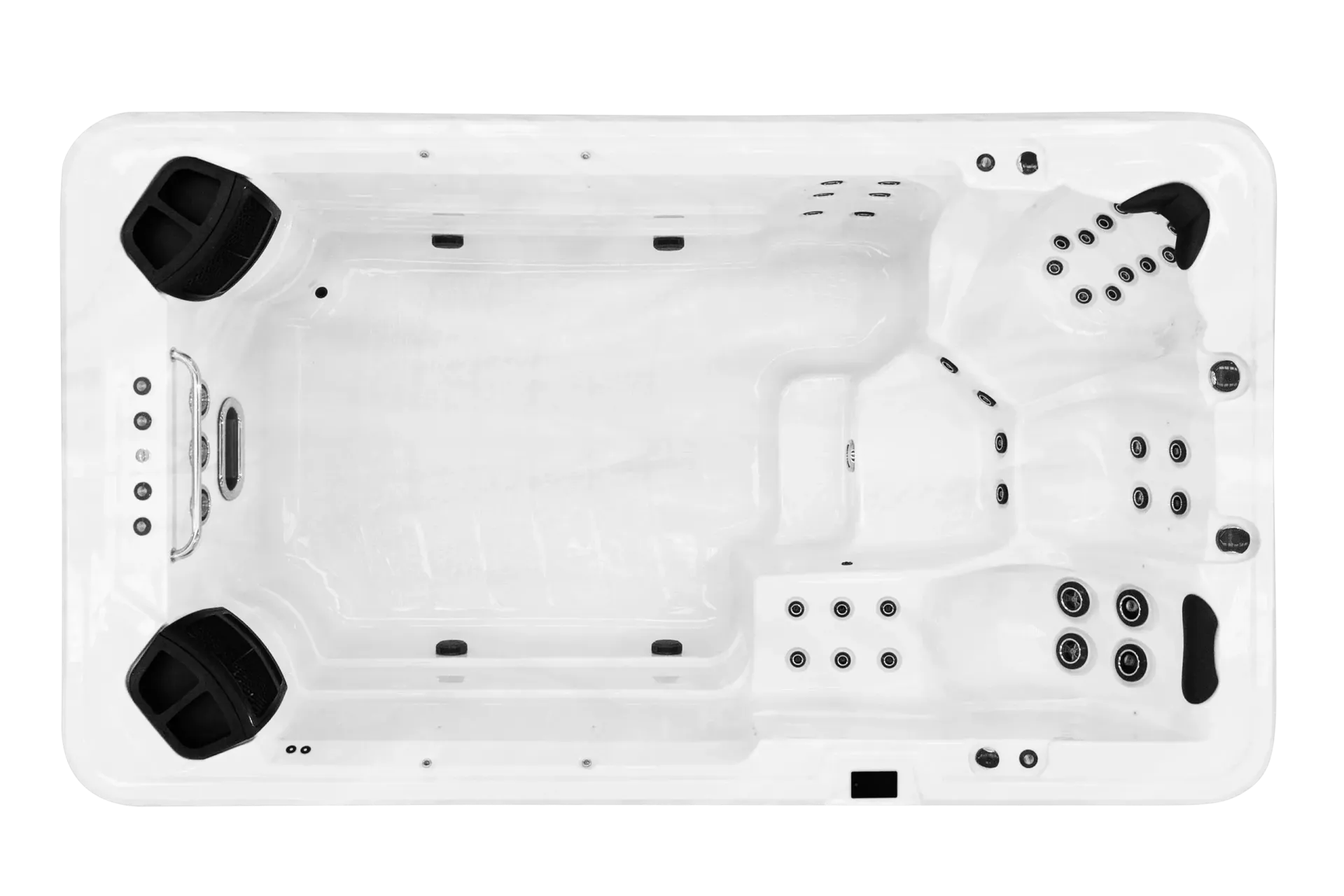 Top-down View Of A White Electronic Device With Black Components — Just Spas Forster in Forster, NSW