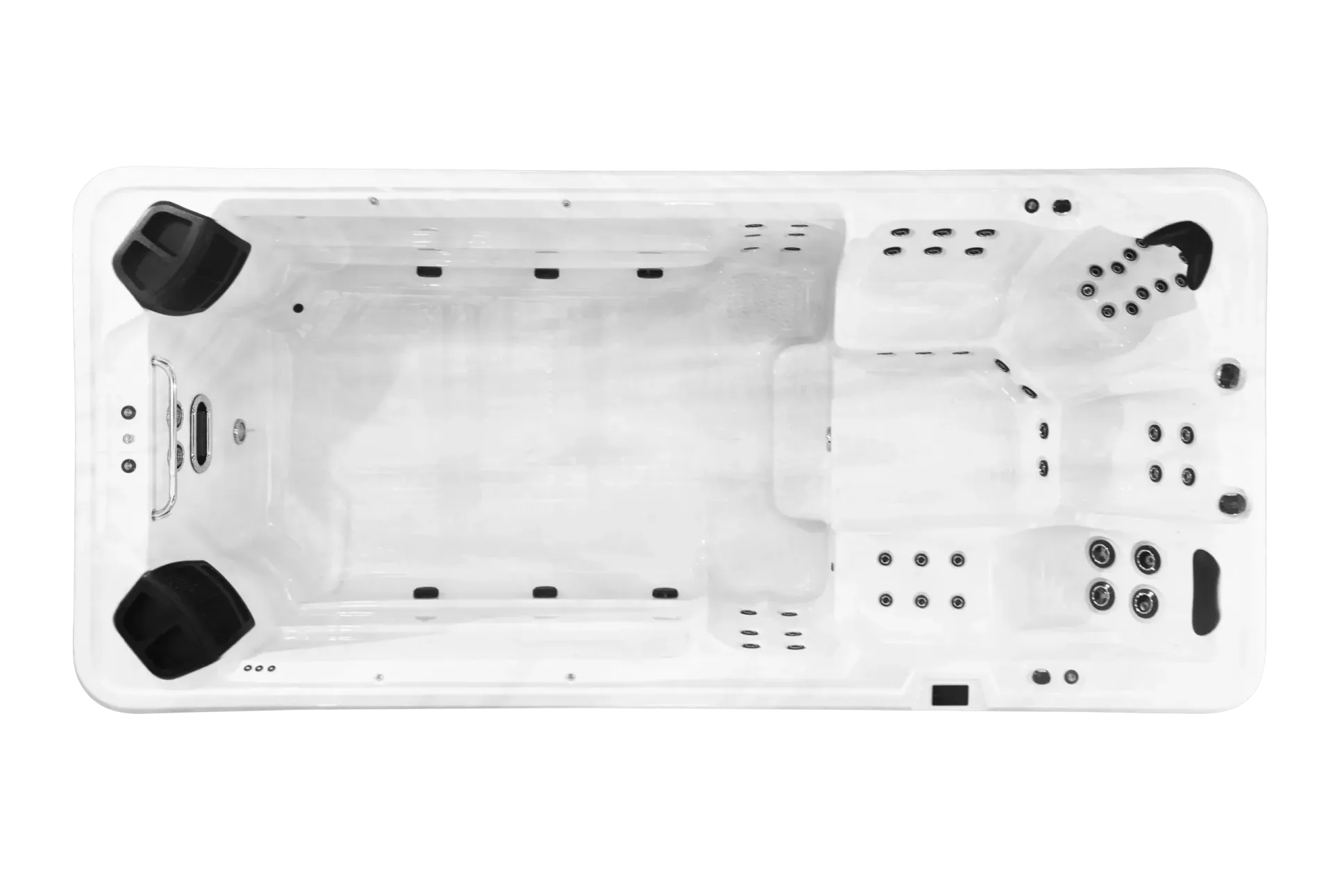White Rectangular Plastic Tray With Black Corner Pads — Just Spas Forster in Forster, NSW