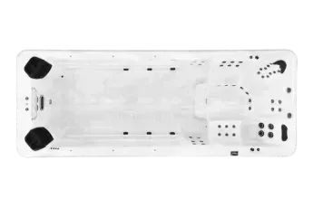 Top-down View Of A White Device Or Tray With Black Corner Pads — Just Spas Forster in Forster NSW