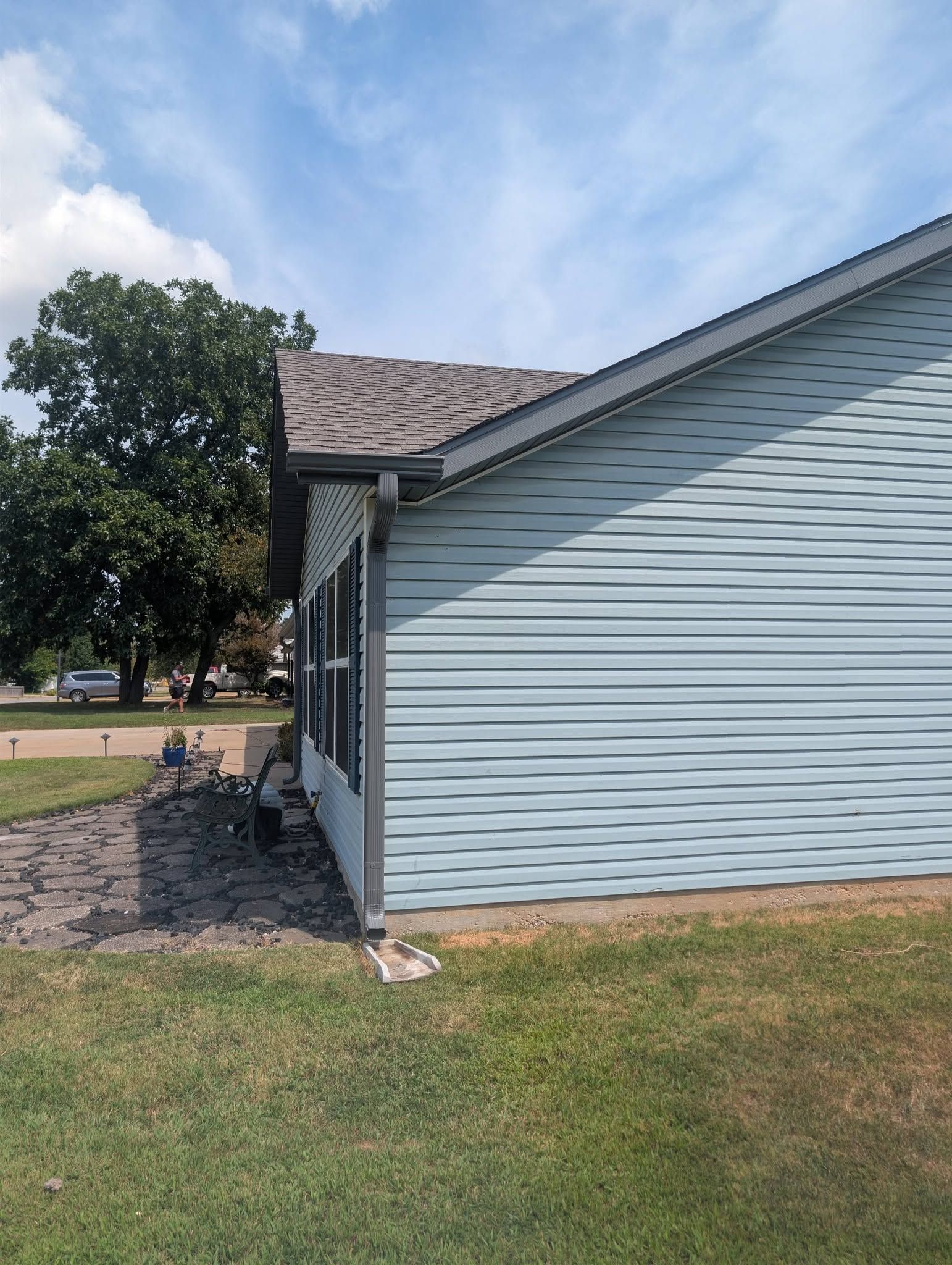 Hog Trough Seamless Gutters installed gutter and facia on this house