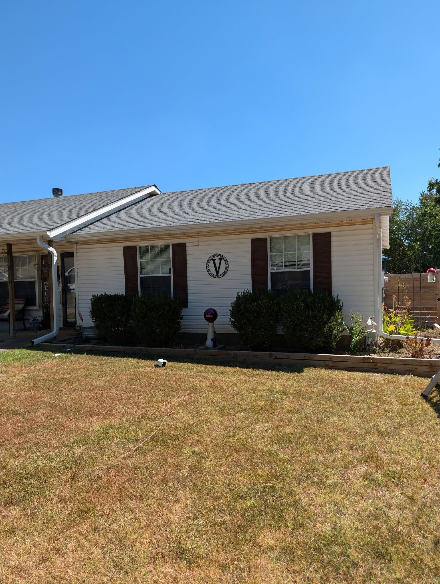 New gutters, downspouts and facia were installed on this house