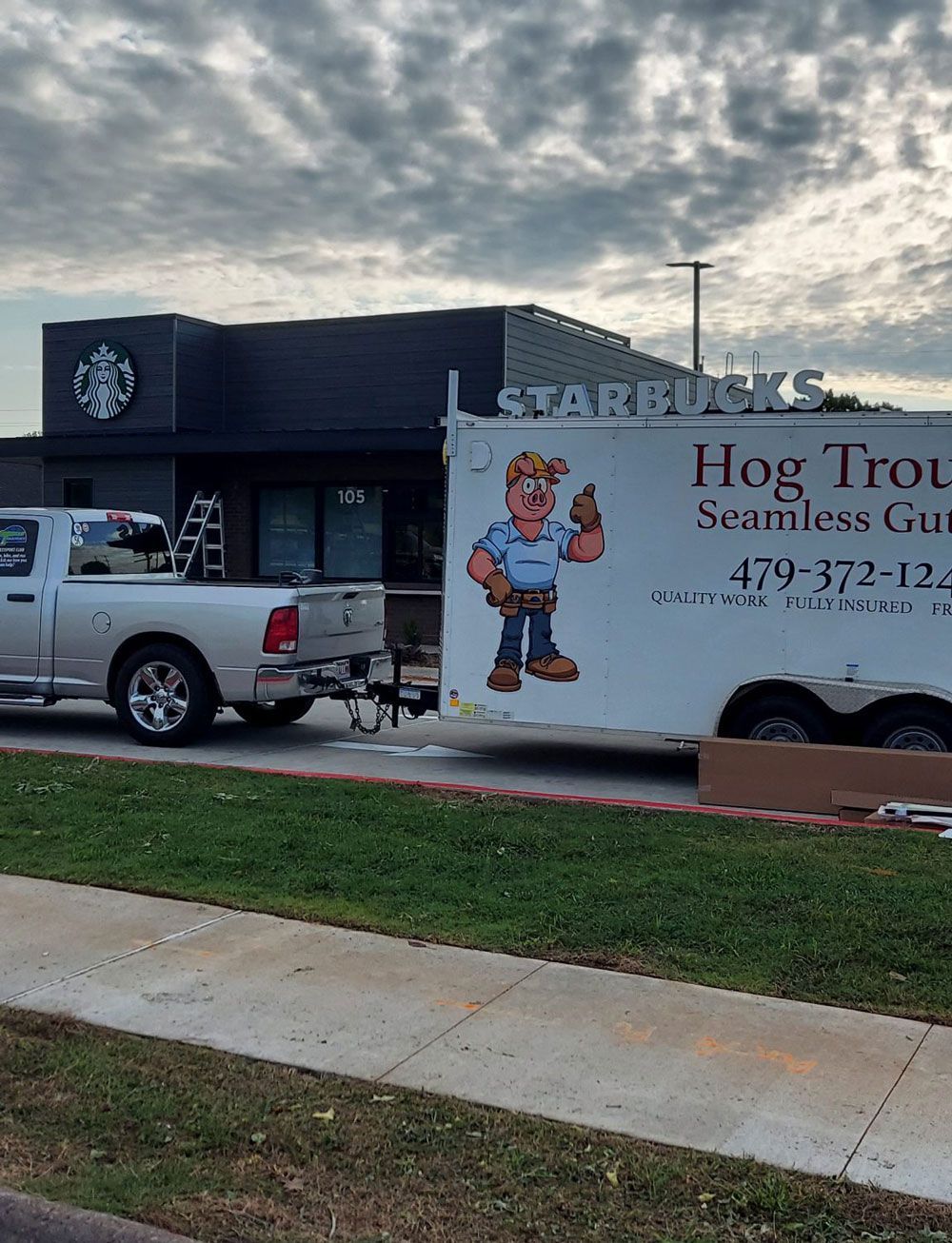 Parked Hog Trough Truck and Trailor