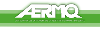 Logo AERMQ avec texte blanc sur fond vert.