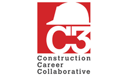 Construction Career Collaborative logo with red square and white hard hat graphic.