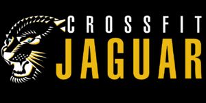 CrossFit Jaguar logo with a stylized jaguar head and bold black and gold text