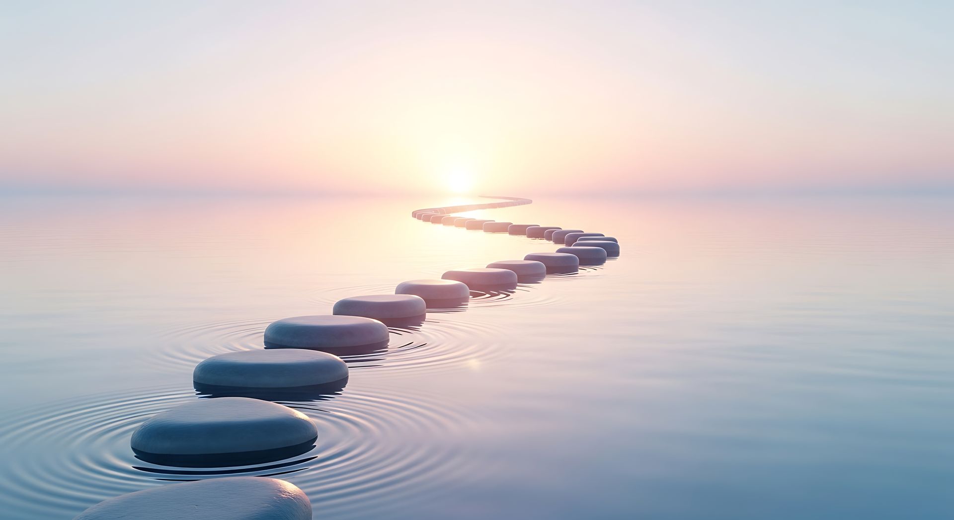 stepping stones across water