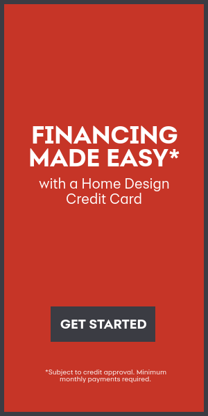 Red Home Depot ad: “Financing Made Easy” with a “GET STARTED” button