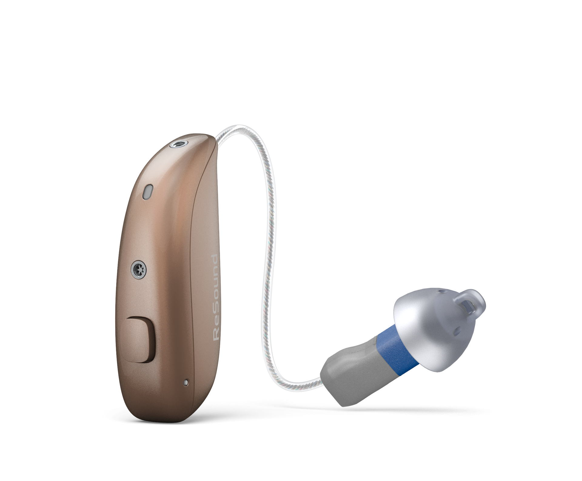 Pair of silver ergonomic massage devices with cords, shown overlapping on a white background