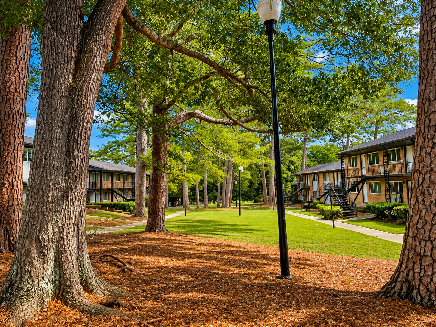 Chat GPT Image of the courtyard of a community
