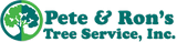 The logo for pete and ron 's tree service inc.