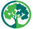 Green tree logo inside a circular border, split into light green and white halves.