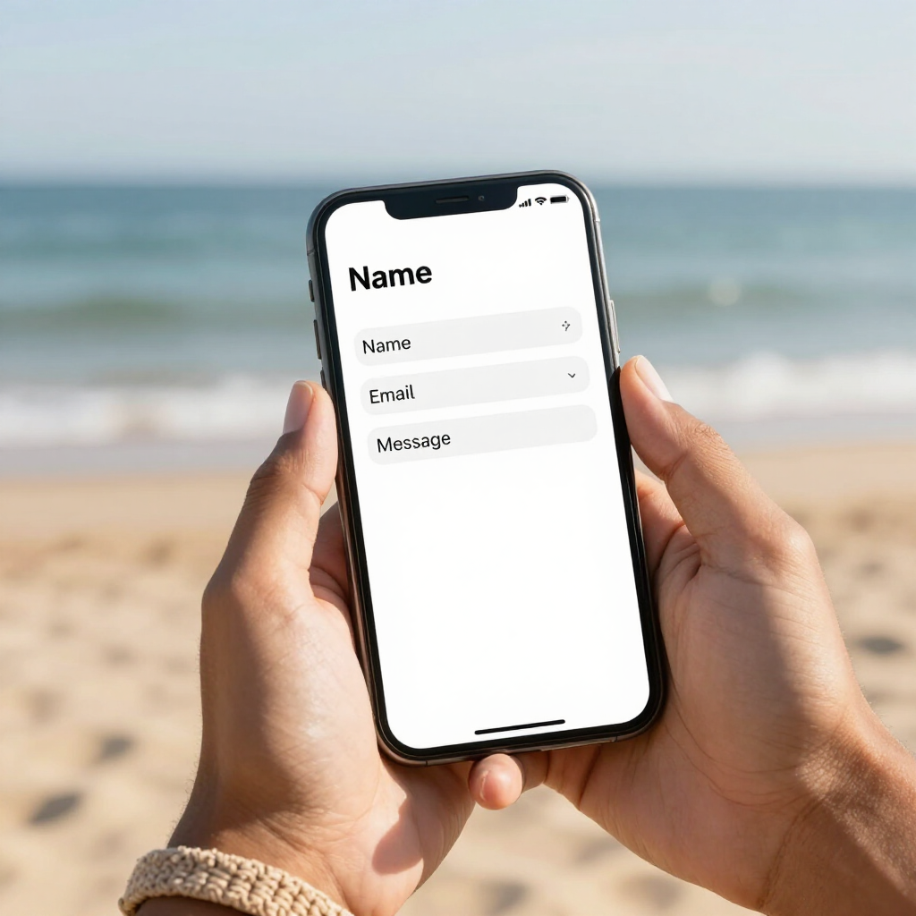 Guest booking a Newport Beach stay on a phone