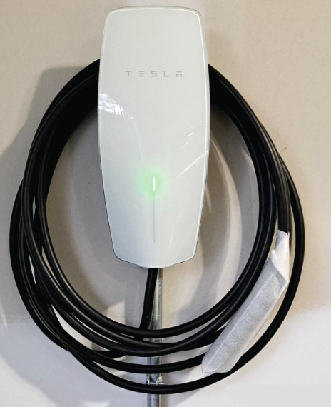 Level 2 EV charger in the private garage