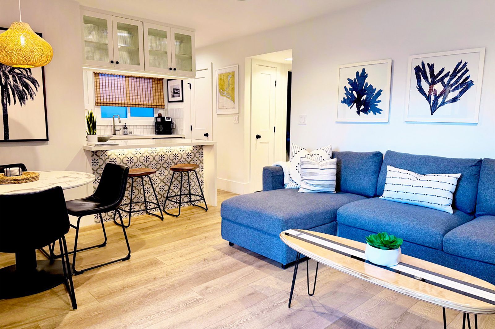 Open-plan living room and kitchen