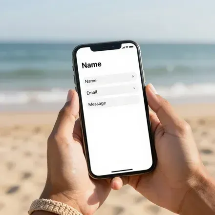 Guest booking a Newport Beach stay on a phone