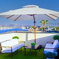 Private rooftop deck with harbor views at The Harbor Lookout