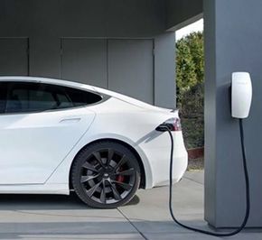 Tesla electric vehicle charger at Newport Retreat