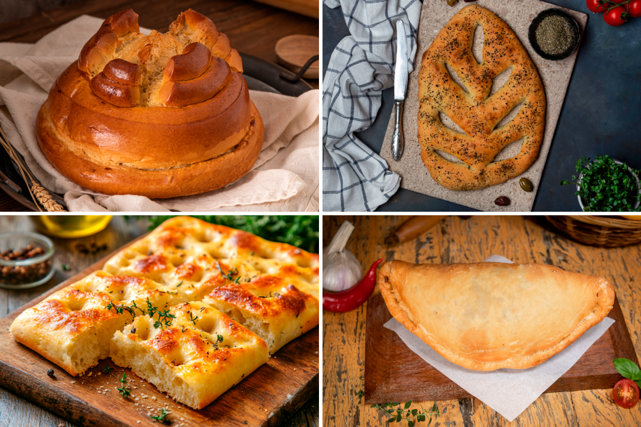 fogaça, fougasse, foccacia ou fogazza