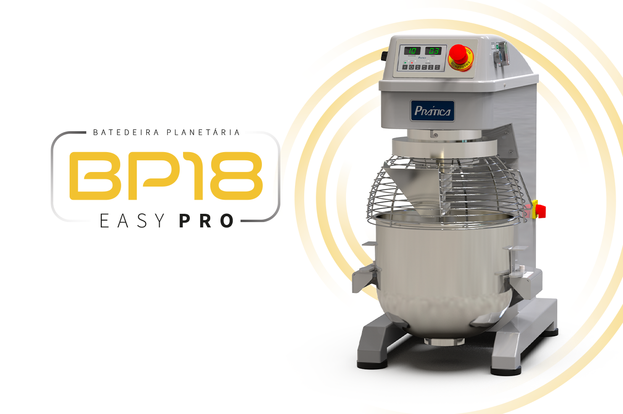 Um mixer bp18 easy pro é mostrado em um fundo branco