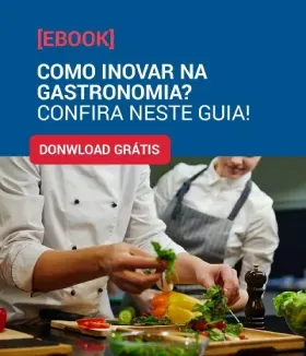 Um anúncio para um e-book chamado como inovar na gastronomia