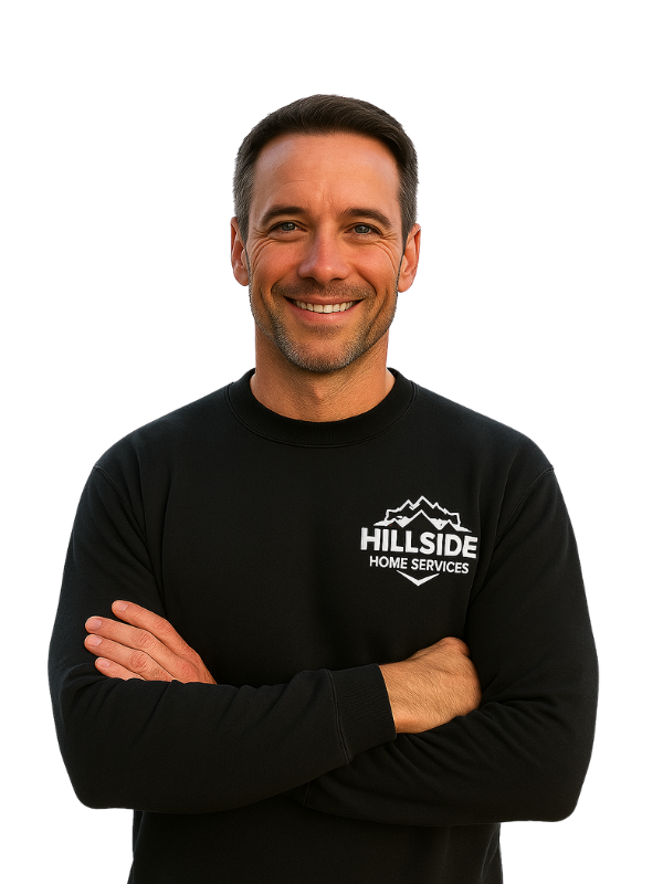 Man in black long-sleeved shirt with