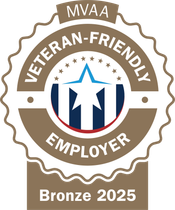 A veteran friendly employer bronze badge for 2025